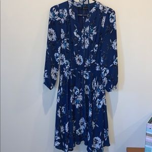 White House Black Market Navy Floral Dress